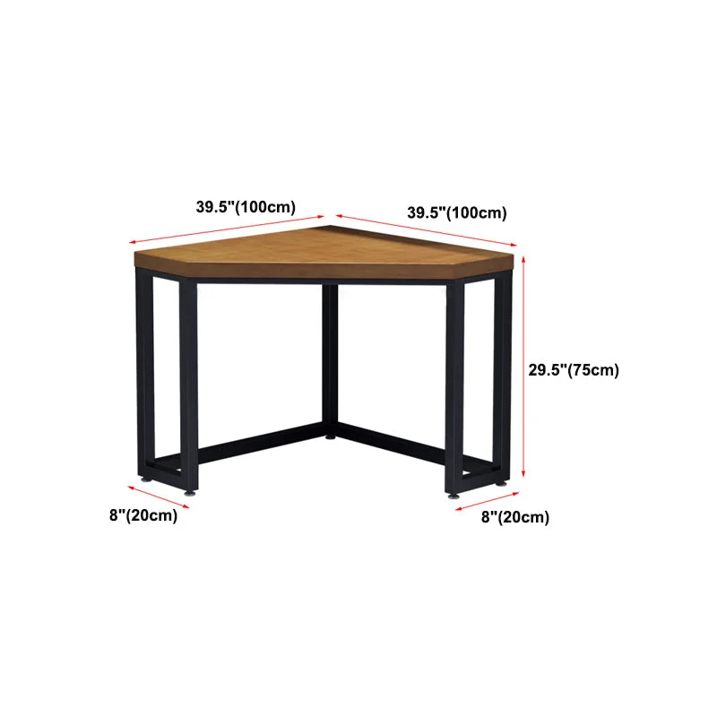 Bureau d'écriture d'angle en bois, maison industrielle, marron Clearhalo