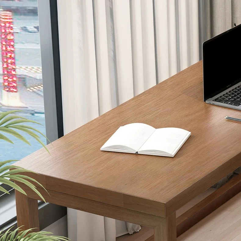 Bureau d'écriture d'angle moderne en bois massif, base luge, bureau de 29,53 pouces de hauteur Clearhalo
