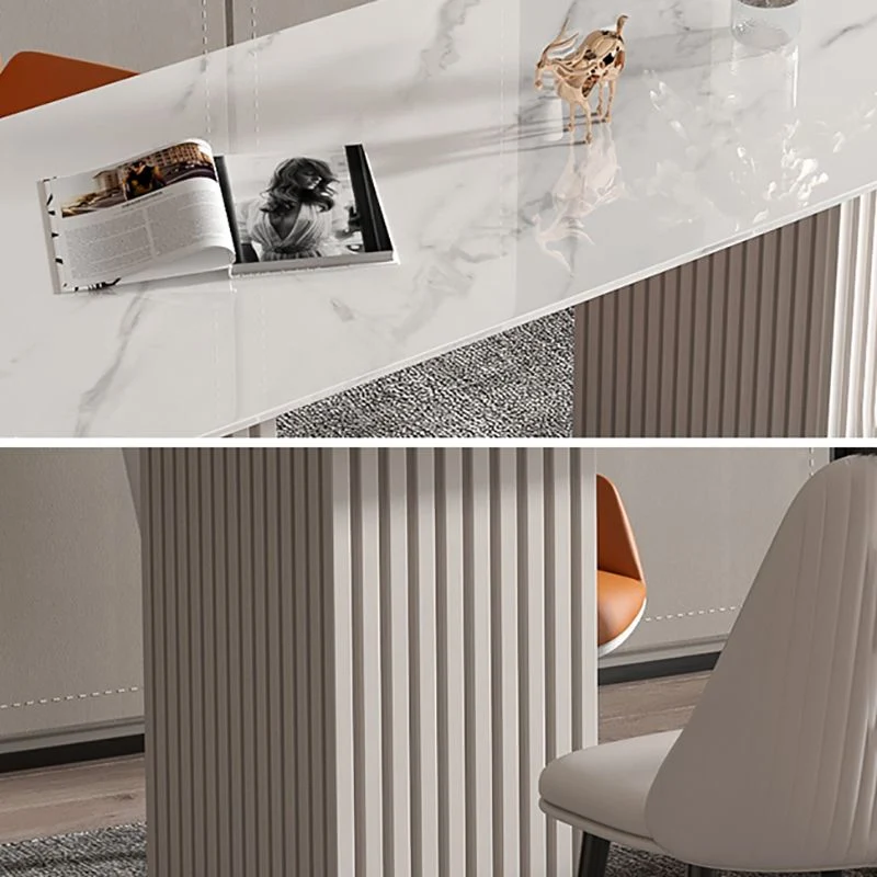 Bureau d'écriture en demi-cercle Glam Stone de 29,53 pouces de hauteur Clearhalo