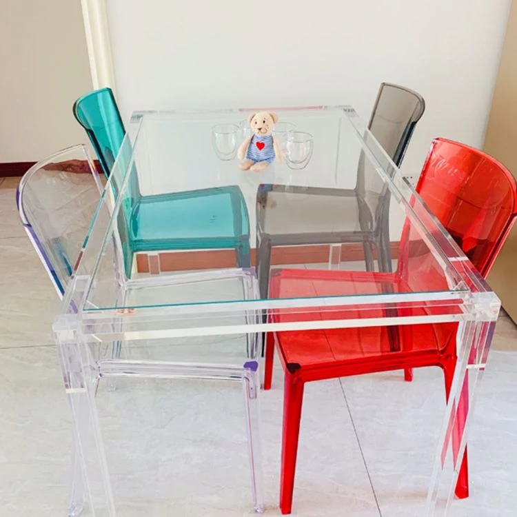 Bureau d'écriture à domicile en acrylique, bureau rectangulaire de style moderne Clearhalo
