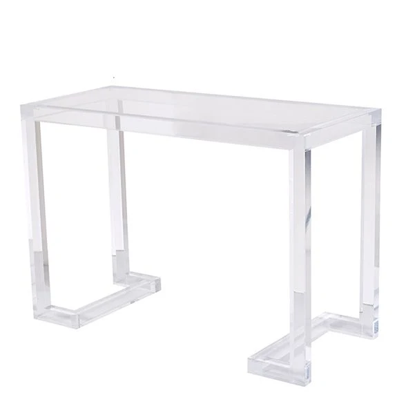Bureau d'écriture à domicile en acrylique, bureau rectangulaire de style moderne Clearhalo