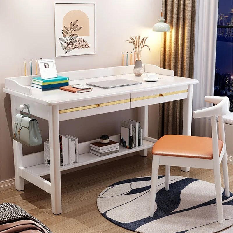 Bureau d'écriture à domicile en bois massif, bureau de style contemporain de 29,5 pouces Clearhalo