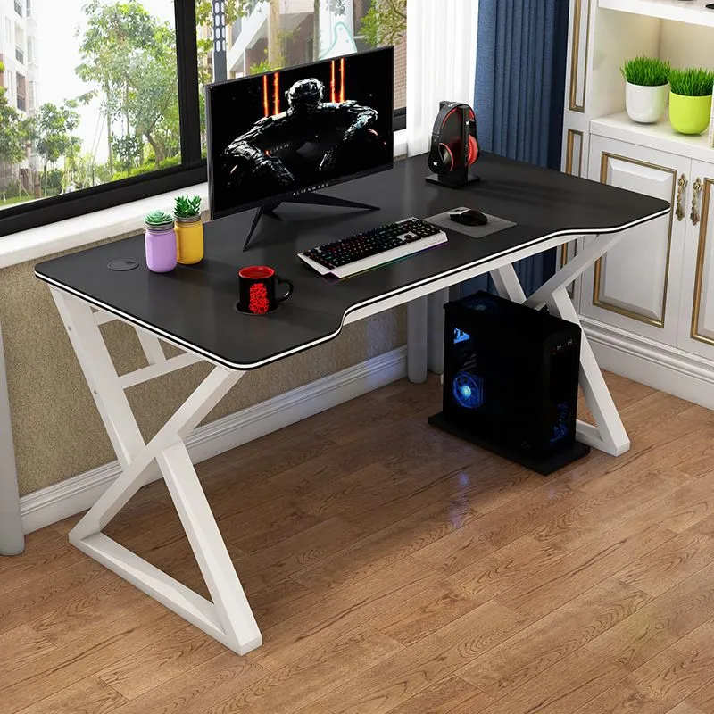 Bureau d'écriture à domicile moderne, bureau en bois artificiel de forme libre, 62,9 "L X 23,6" W Clearhalo
