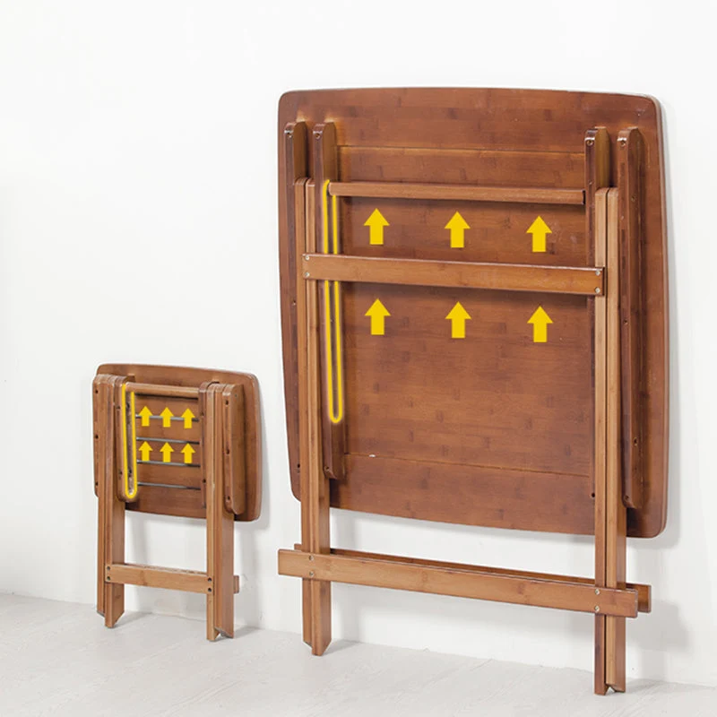 Bureau d'écriture à domicile pliant moderne, bureau à chevalet carré en bambou Clearhalo