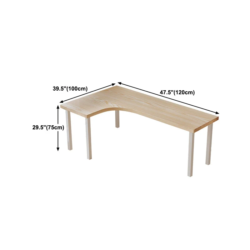 Bureau d'écriture en fer minimaliste moderne, bureau en bois en forme de L pour chambre à coucher et salle de lecture Clea...