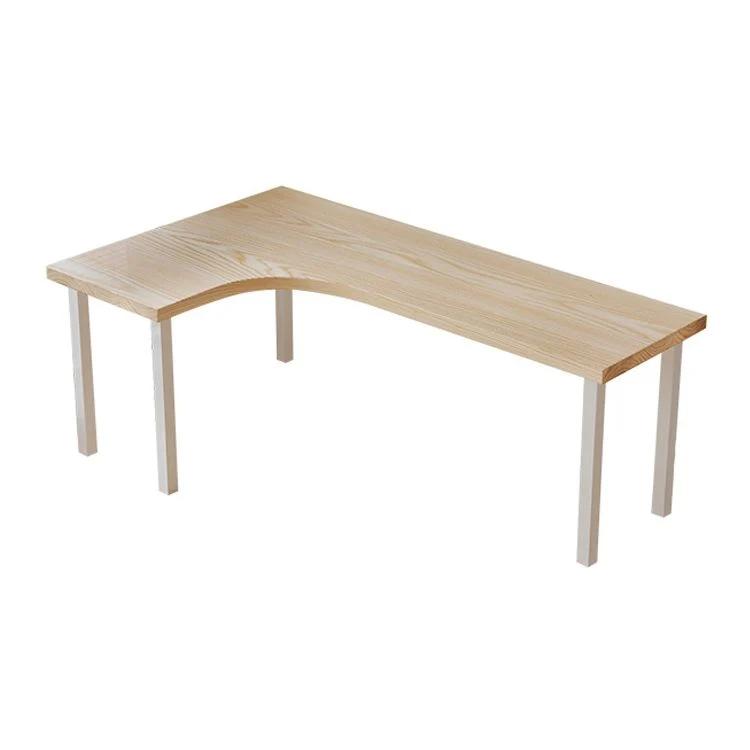 Bureau d'écriture en fer minimaliste moderne, bureau en bois en forme de L pour chambre à coucher et salle de lecture Clea...