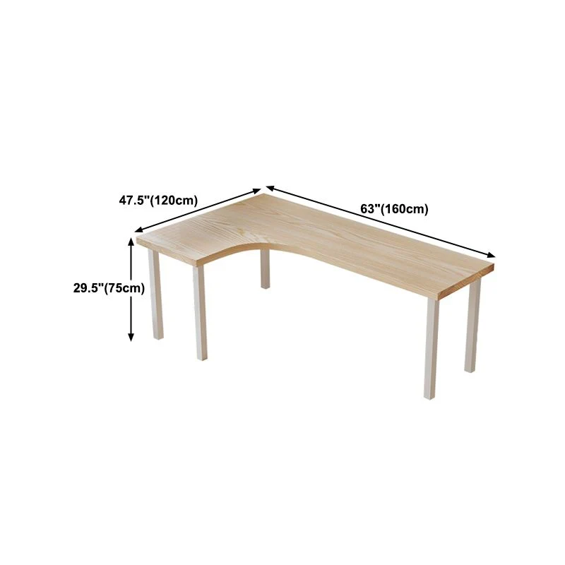 Bureau d'écriture en fer minimaliste moderne, bureau en bois en forme de L pour chambre à coucher et salle de lecture Clea...