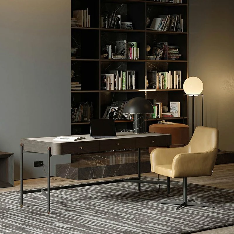 Bureau d'écriture en forme de H avec 3 tiroirs Bureau Glam pour bureau Clearhalo