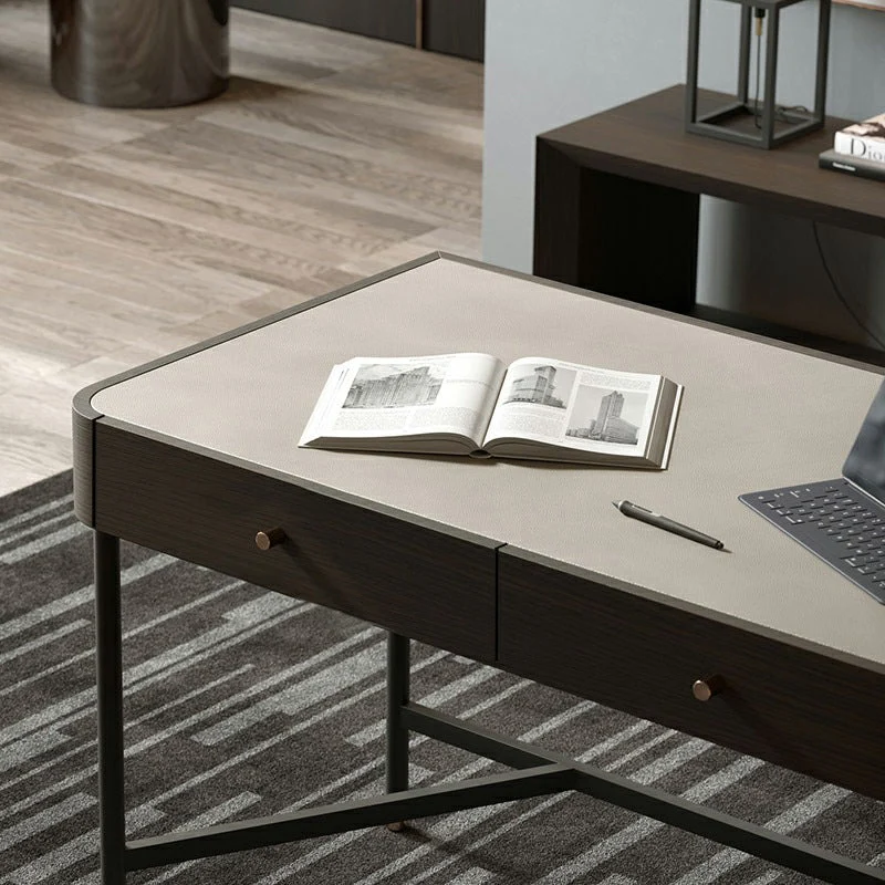 Bureau d'écriture en forme de H avec 3 tiroirs Bureau Glam pour bureau Clearhalo