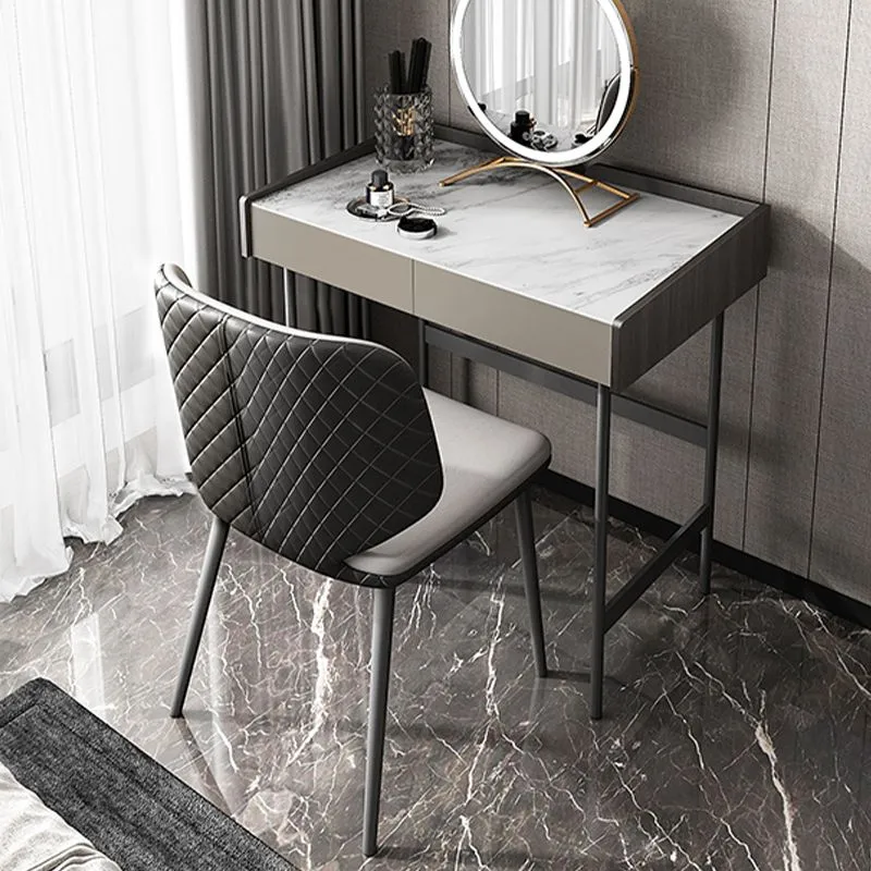 Bureau d'écriture de forme rectangulaire en pierre de style moderne avec 2 pieds Clearhalo