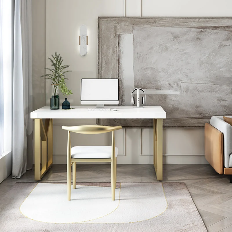 Bureau d'écriture Glam en bois massif avec base traîneau de 29,53 po de hauteur Clearhalo