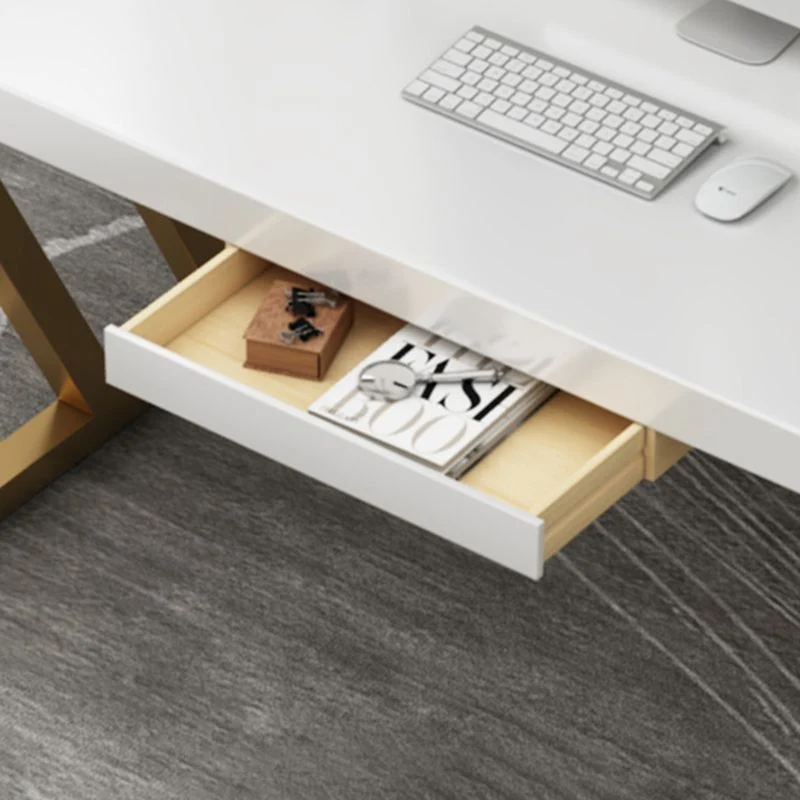 Bureau d'écriture Glam en bois massif avec base traîneau de 29,53 po de hauteur Clearhalo