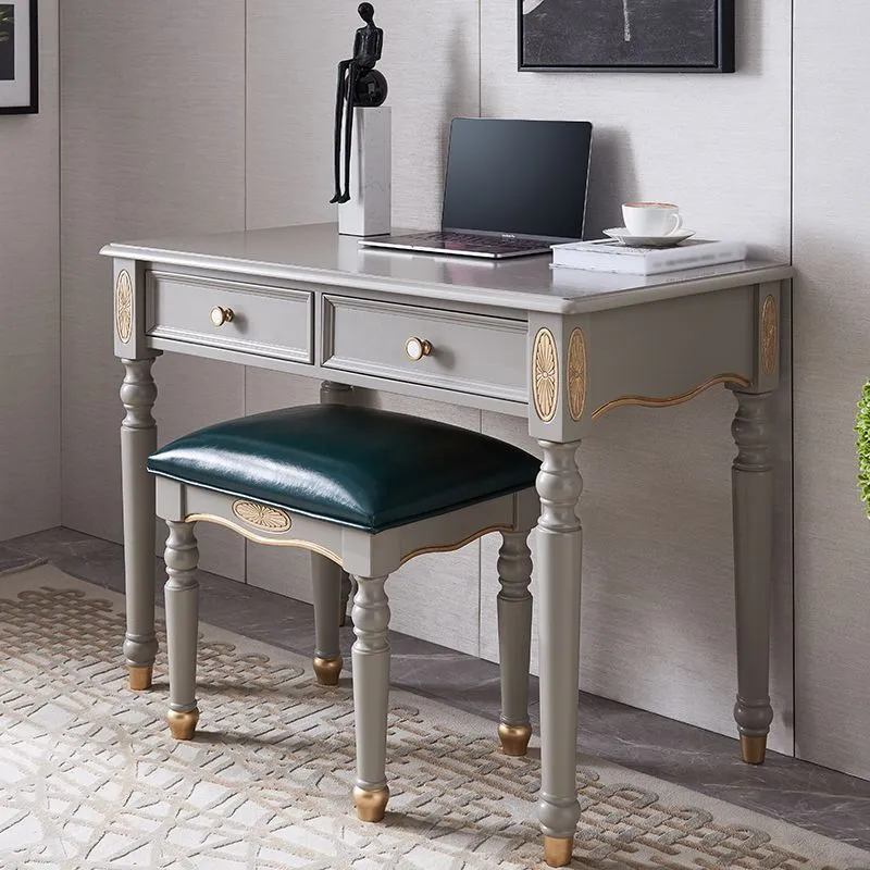 Bureau d'écriture Glam Bureau rectangulaire à base Parsons avec tiroirs Clearhalo