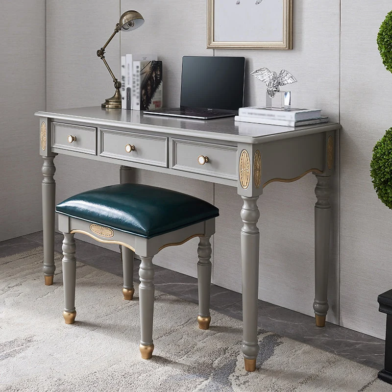 Bureau d'écriture Glam Bureau rectangulaire à base Parsons avec tiroirs Clearhalo