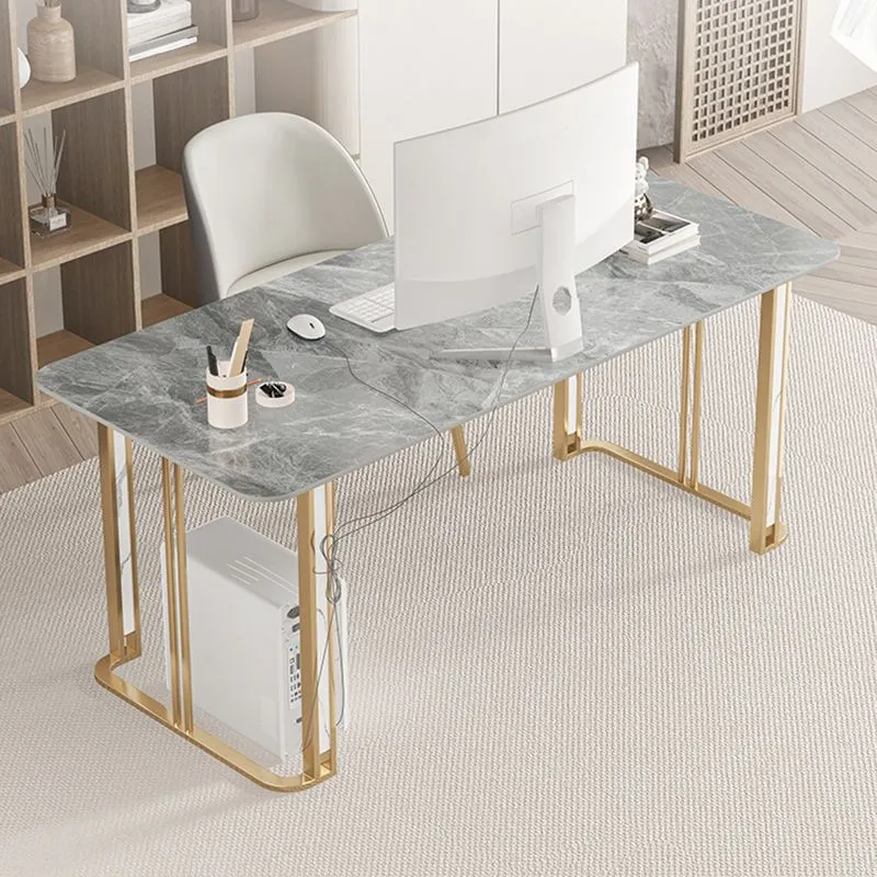 Bureau d'écriture Glam, finition antique, pieds en métal Clearhalo