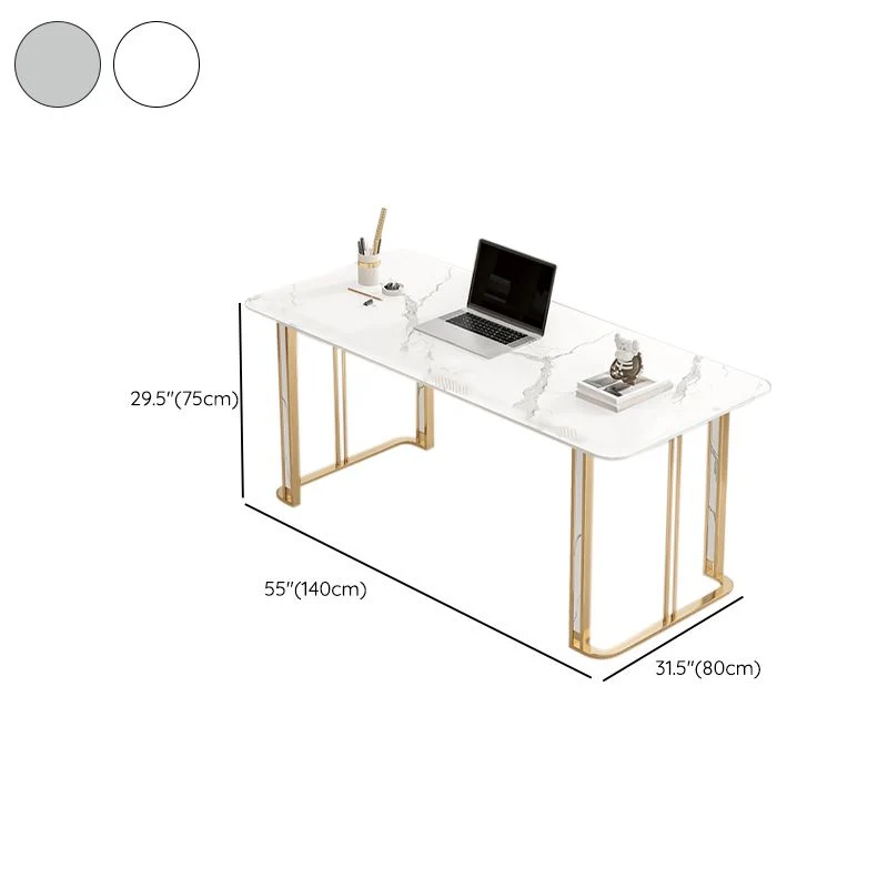 Bureau d'écriture Glam, finition antique, pieds en métal Clearhalo