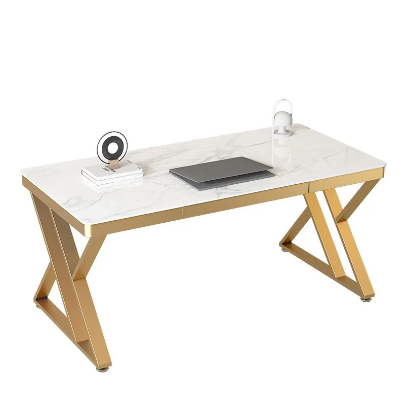 Bureau d'écriture Glam de 29 po de hauteur, bureau rectangulaire en métal pour bureau Clearhalo