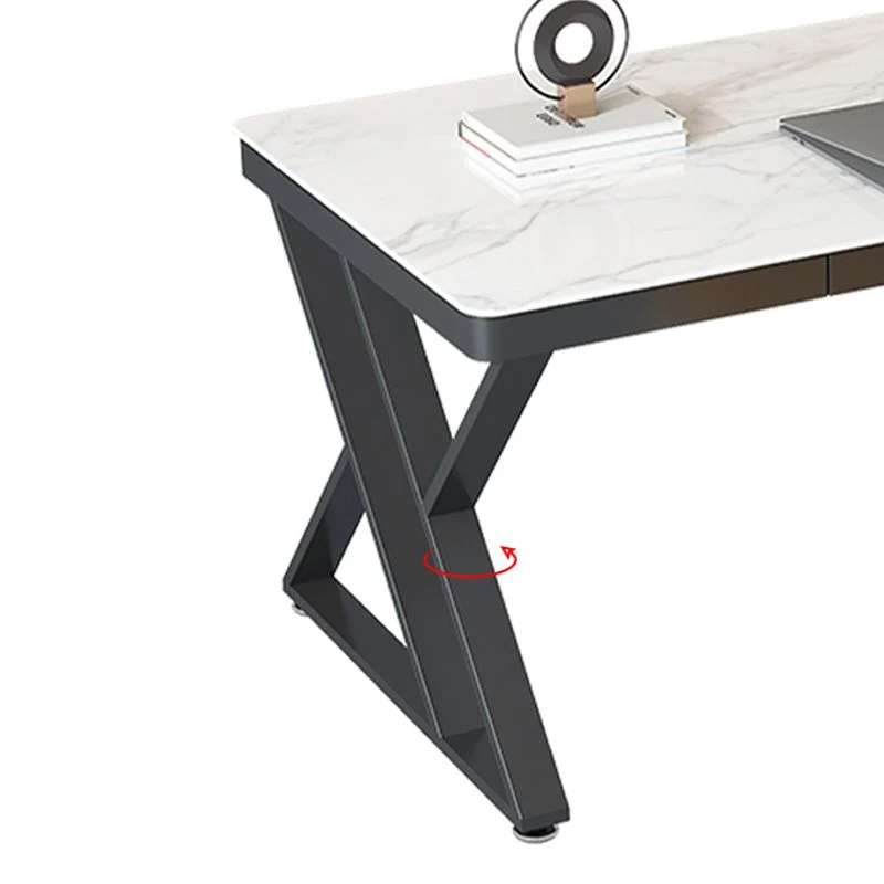Bureau d'écriture Glam de 29 po de hauteur, bureau rectangulaire en métal pour bureau Clearhalo