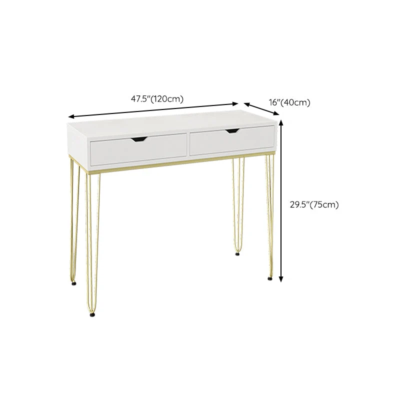 Bureau d'écriture Glam de 15 po de large, bureau rectangulaire en bois blanc Clearhalo