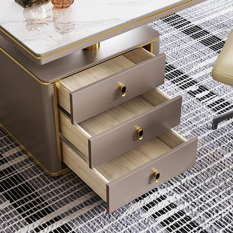 Bureau d'écriture Glam sur pied en ardoise avec classeur pour bureau Clearhalo
