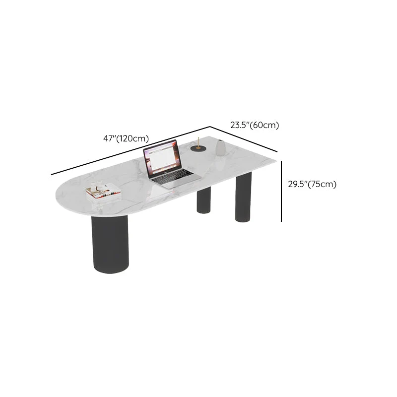 Bureau d'écriture Glam sur pied Peninsula avec pieds en métal Clearhalo
