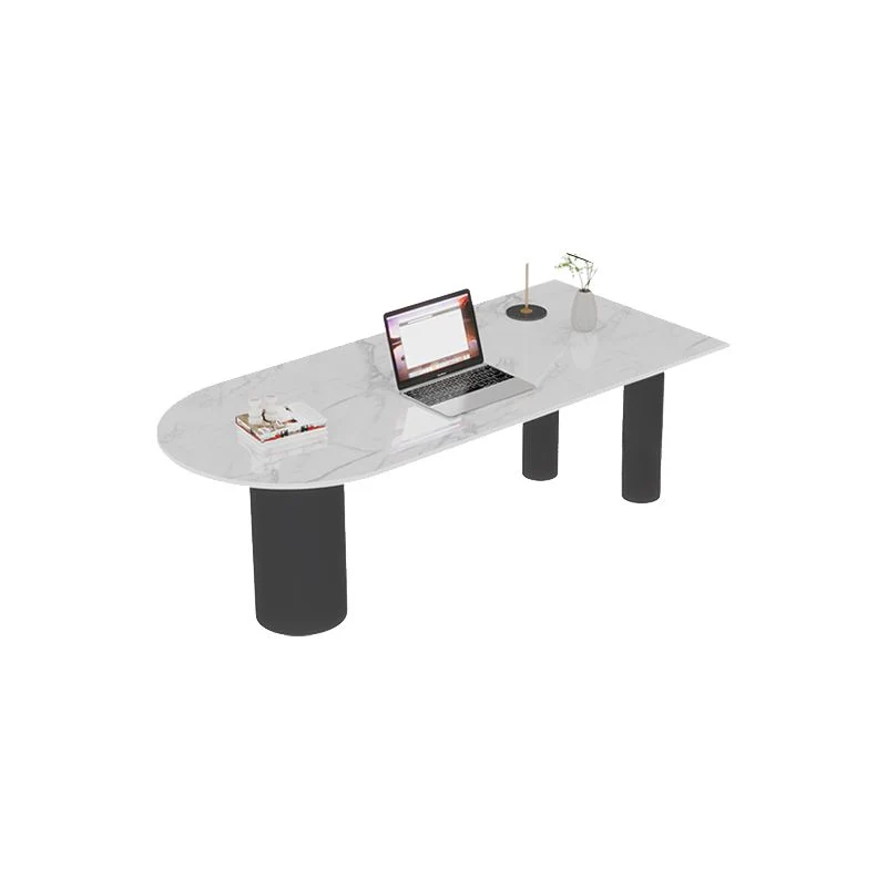 Bureau d'écriture Glam sur pied Peninsula avec pieds en métal Clearhalo