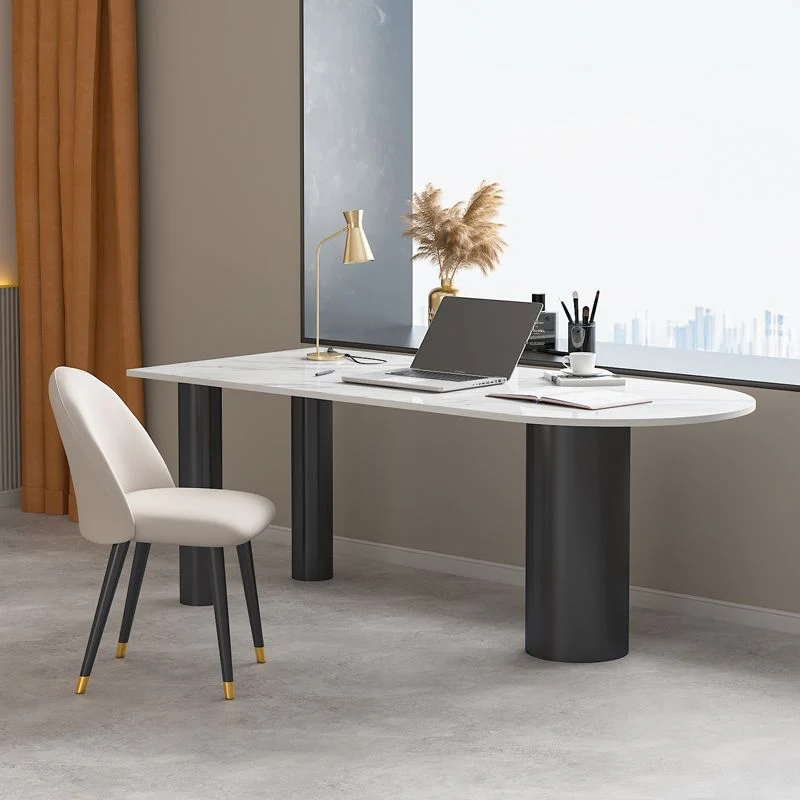Bureau d'écriture Glam sur pied Peninsula avec pieds en métal Clearhalo