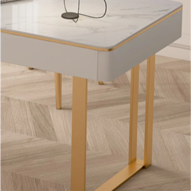 Bureau d'écriture Glam à 2 tiroirs en pierre de 29,53 pouces de hauteur Clearhalo