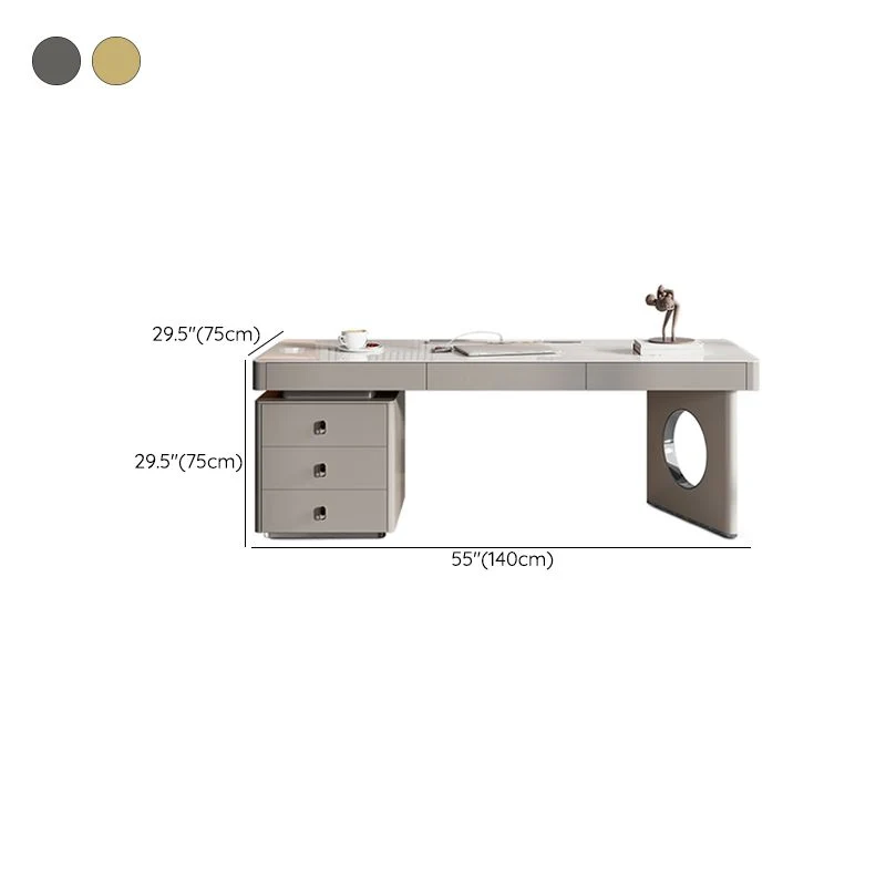Bureau d'écriture glamour avec plateau en pierre rectangulaire avec tiroirs pour bureau Clearhalo