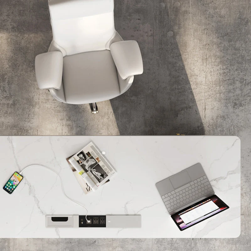 Bureau d'écriture glamour avec plateau en pierre rectangulaire avec tiroirs pour bureau Clearhalo