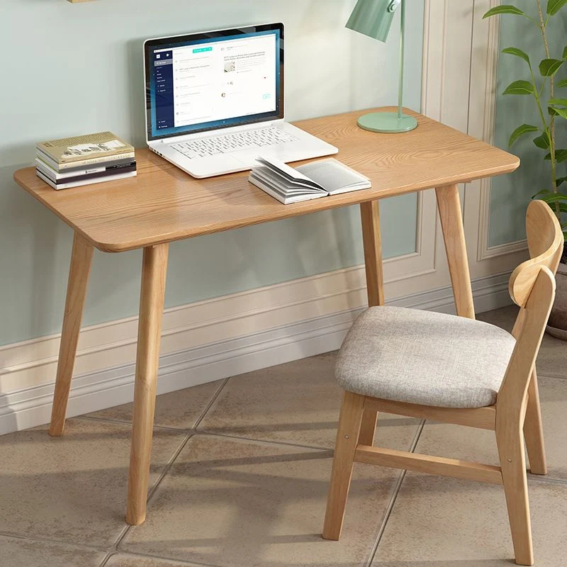 Bureau d'écriture incurvé en bois massif, base Parsons, bureau naturel Clearhalo