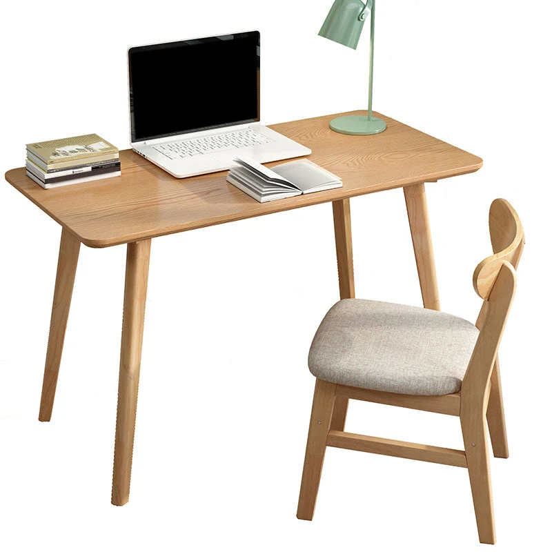 Bureau d'écriture incurvé en bois massif, base Parsons, bureau naturel Clearhalo