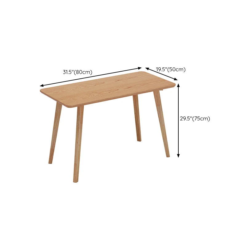 Bureau d'écriture incurvé en bois massif, base Parsons, bureau naturel Clearhalo