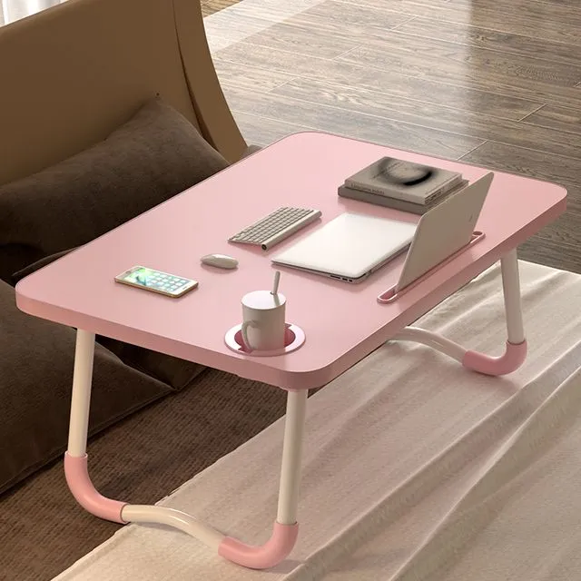 Bureau d'écriture incurvé moderne, bureau pliant en bois manufacturé avec base luge Clearhalo