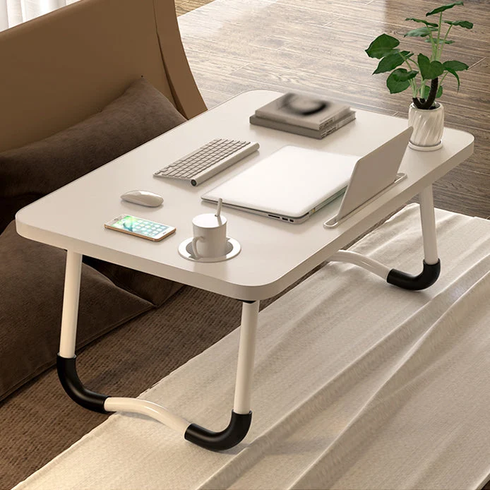 Bureau d'écriture incurvé moderne, bureau pliant en bois manufacturé avec base luge Clearhalo
