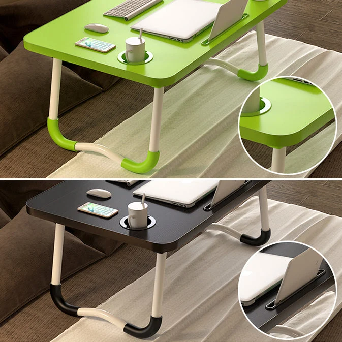 Bureau d'écriture incurvé moderne, bureau pliant en bois manufacturé avec base luge Clearhalo