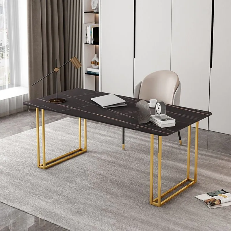 Bureau d'écriture incurvé en pierre Glam Stone de 29,53 po de hauteur Clearhalo