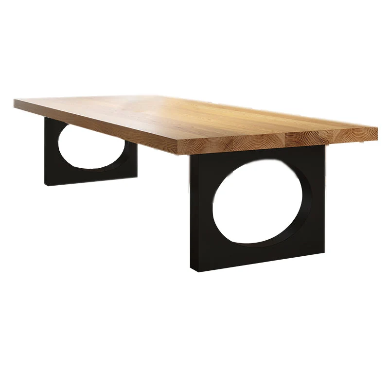 Bureau d'écriture industriel en bois, bureau noir de 29,53 pouces de haut Clearhalo