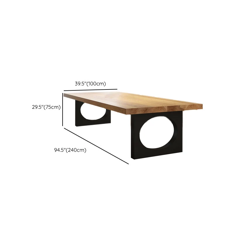 Bureau d'écriture industriel en bois, bureau noir de 29,53 pouces de haut Clearhalo