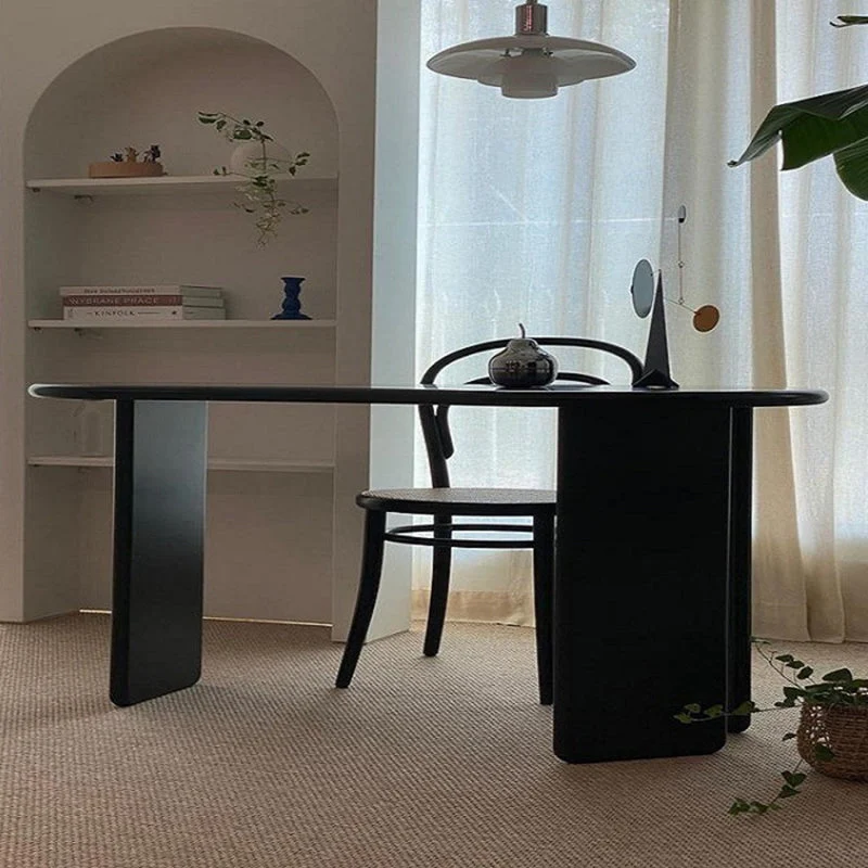 Bureau d'écriture industriel en bois massif de 29,25 pouces de hauteur Clearhalo