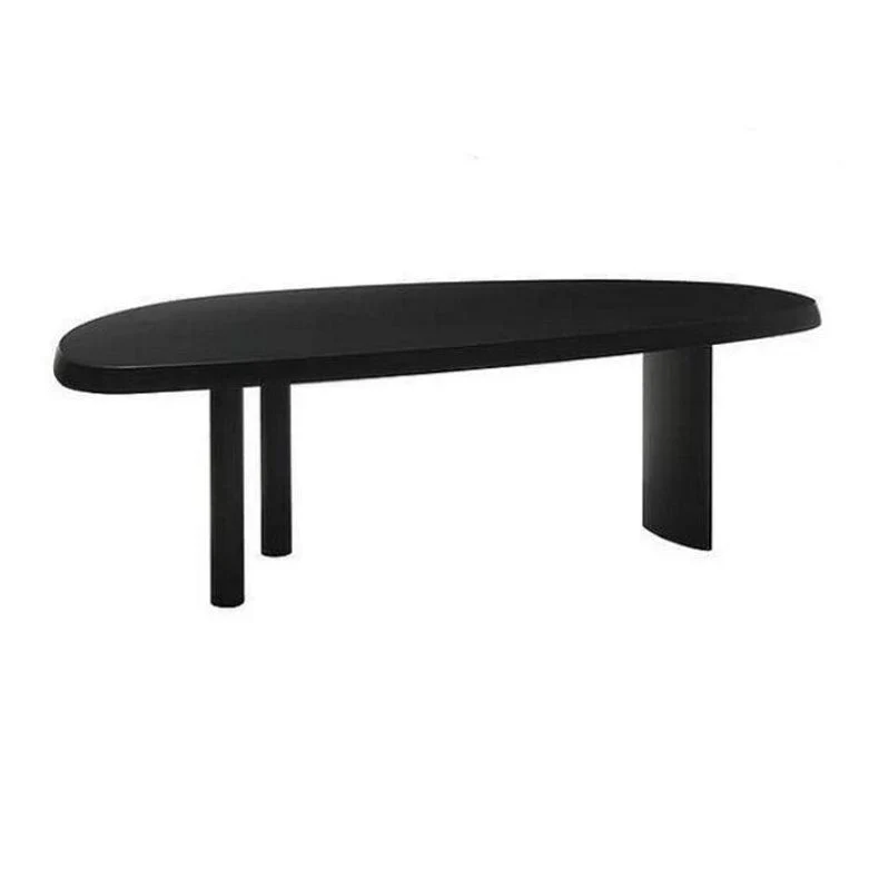 Bureau d'écriture industriel en bois massif, bureau noir de 29,53 po de haut Clearhalo