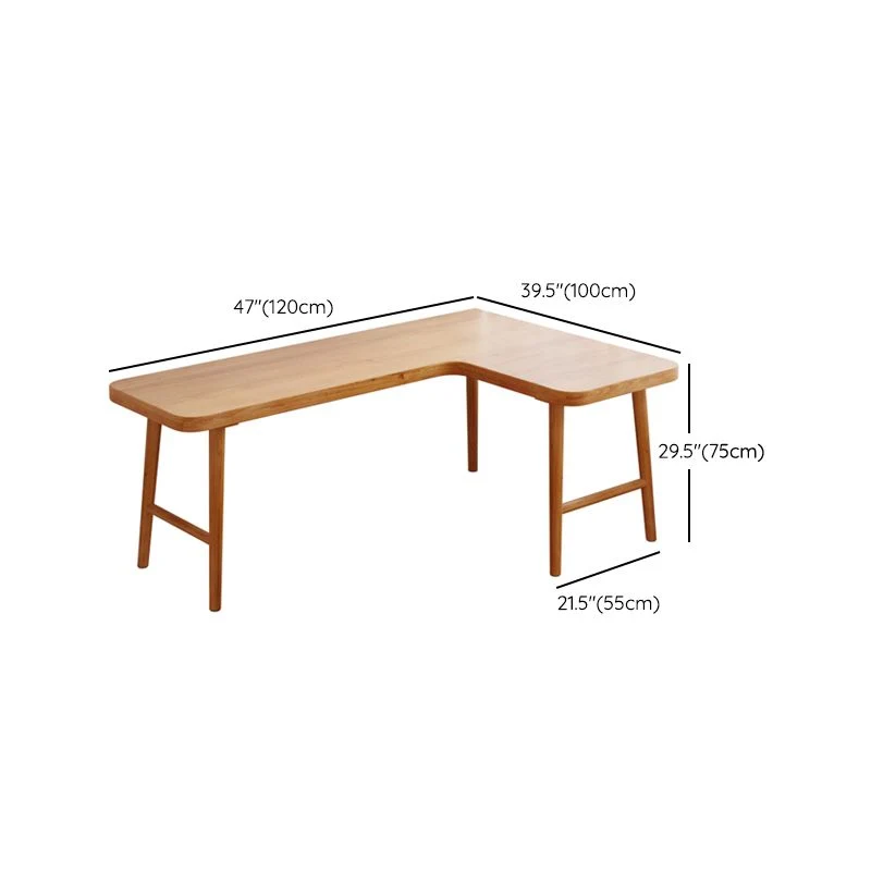 Bureau d'écriture industriel en bois massif, bureau en forme de L pour le bureau Clearhalo