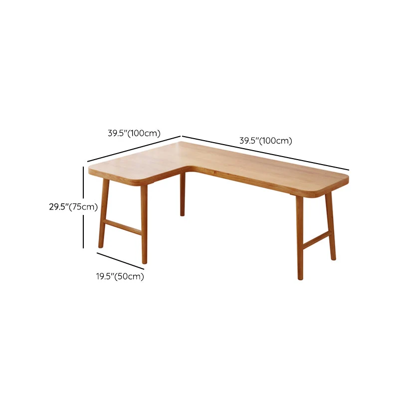 Bureau d'écriture industriel en bois massif, bureau en forme de L pour le bureau Clearhalo