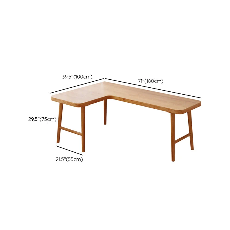 Bureau d'écriture industriel en bois massif, bureau en forme de L pour le bureau Clearhalo
