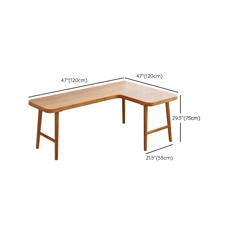 Bureau d'écriture industriel en bois massif, bureau en forme de L pour le bureau Clearhalo