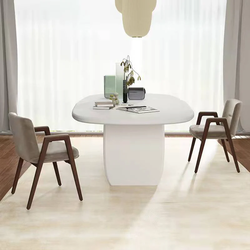 Bureau d'écriture industriel en bois massif, bureau ovale pour bureau Clearhalo