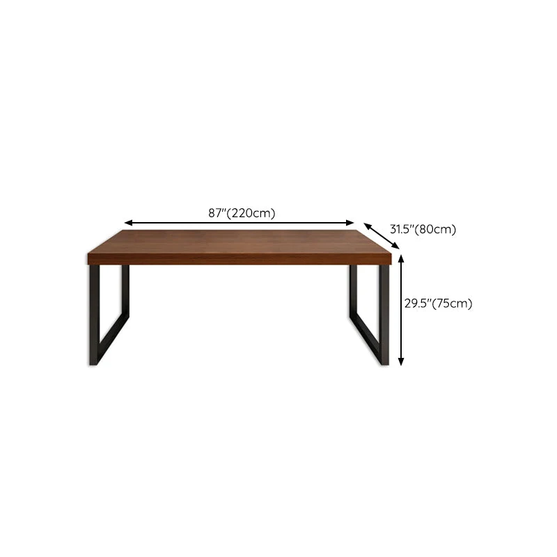 Bureau d'écriture industriel en bois massif, bureau rectangulaire à base de traîneau Clearhalo