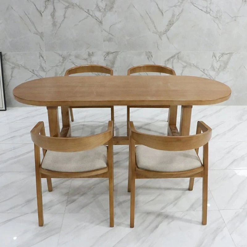 Bureau d'écriture industriel en bois massif, bureau ovale de 29,53 pouces de haut Clearhalo