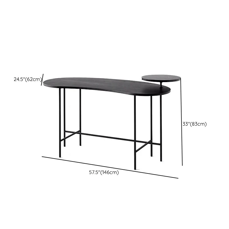 Bureau d'écriture industriel en bois noir avec pieds en métal Clearhalo