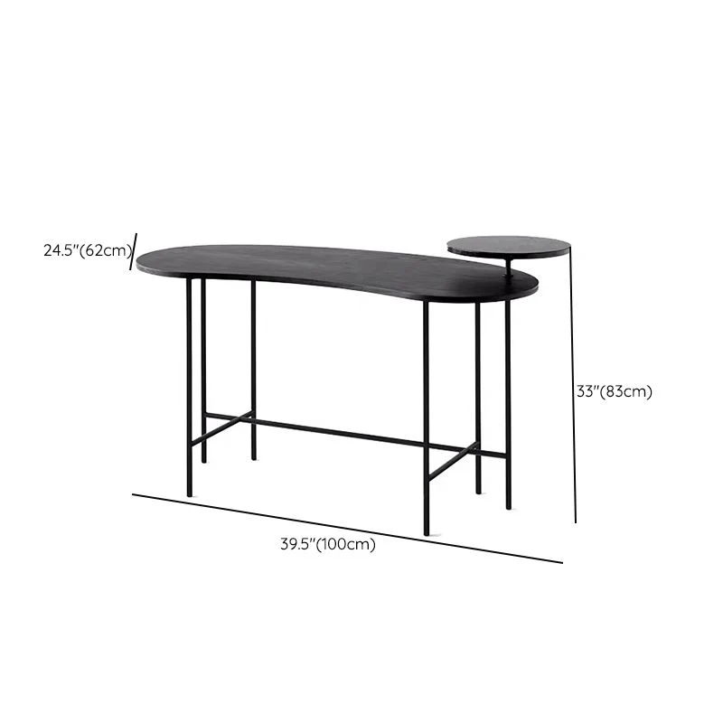 Bureau d'écriture industriel en bois noir avec pieds en métal Clearhalo